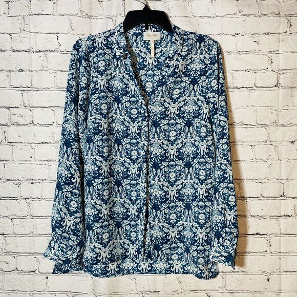 Laundry By Shelli Segal Women's Tops Long Sleeves Collared Button Down Shirt M - Picture 1 of 7